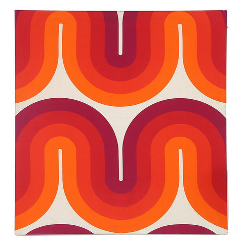 Red Orange Waves Fabric Wall Art