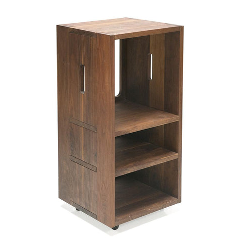Wood Contemporary Rolling Shelf Unit