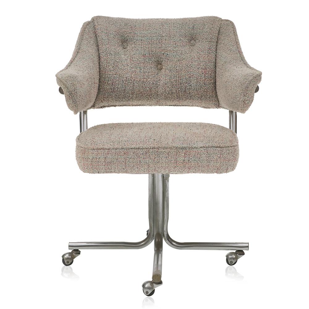 Grey Upholstered Office Rolling Chair