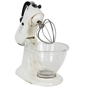 White & Glass Vintage Kitchen Aid Mixer
