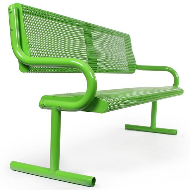 Metal Park Bench - Green