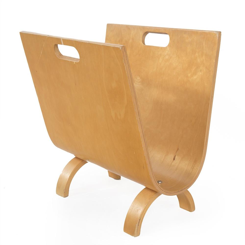 Wood Curved Magazine Rack