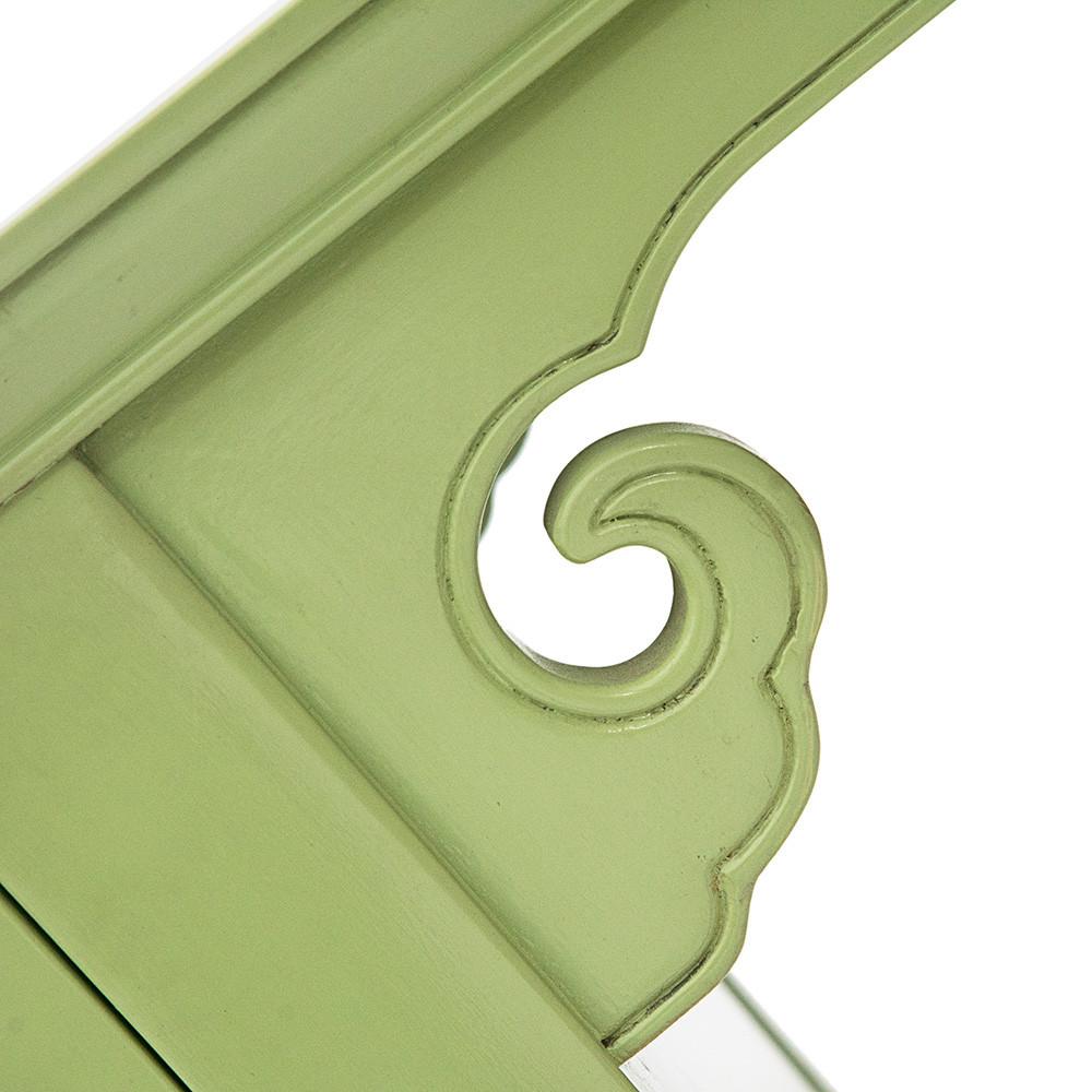 Green Asian Inspired Credenza Cabinet