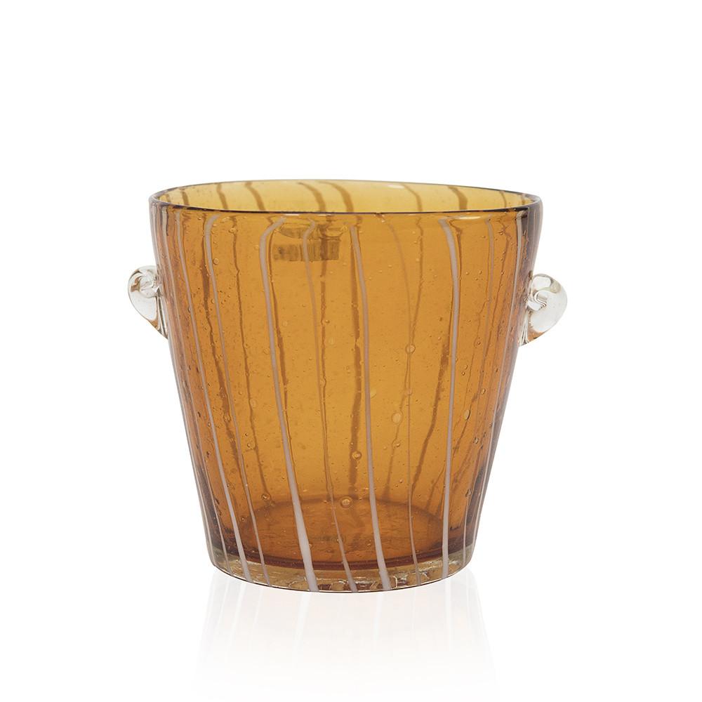 Amber Striped Short Glass