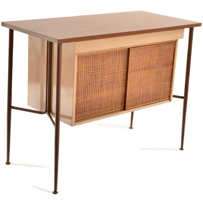 Wicker Sliding Door Cabinet