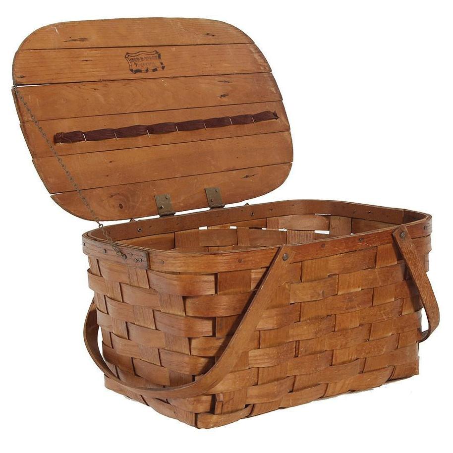 Brown Woven Picnic Basket
