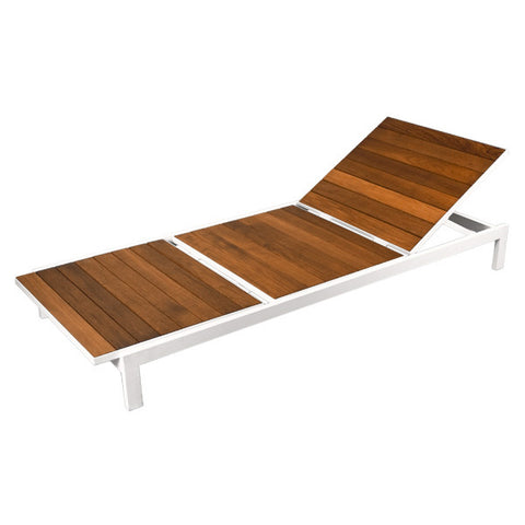 White Teak Chaise Lounge