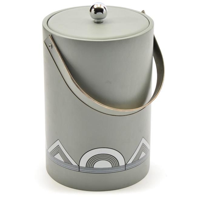 Grey Geometric Shapes Ice Bucket  w Lid