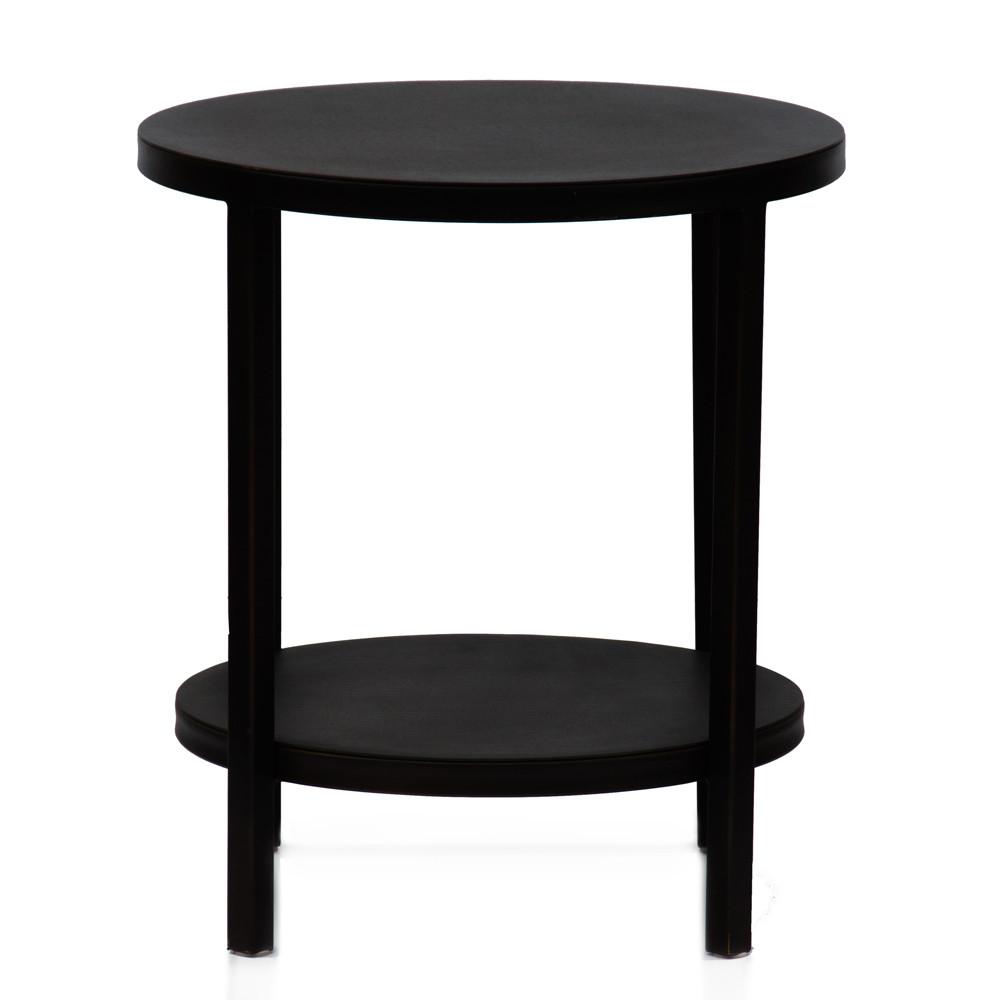 Black Metal 2-Tier Side Table