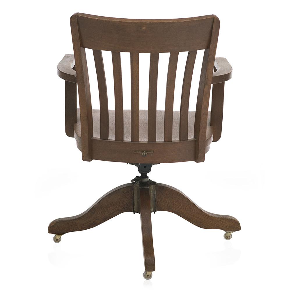 Wood Dark Rolling Office Chair