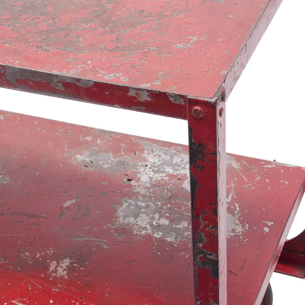 Rustic Red Industrial Cart