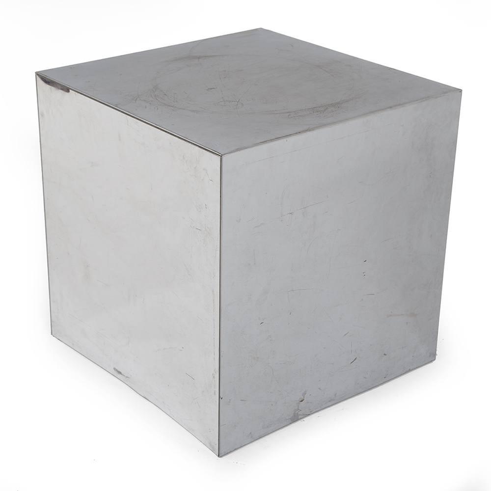 Small Chrome Cube Pedestal