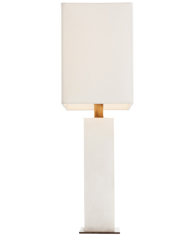 White Marble Rectangle Table Lamp