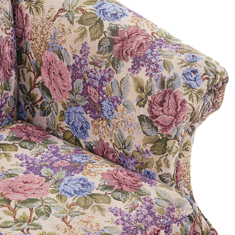 Pastel Floral Fabric Victorian Sofa
