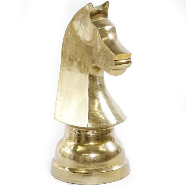 Gold Knight Chess Piece