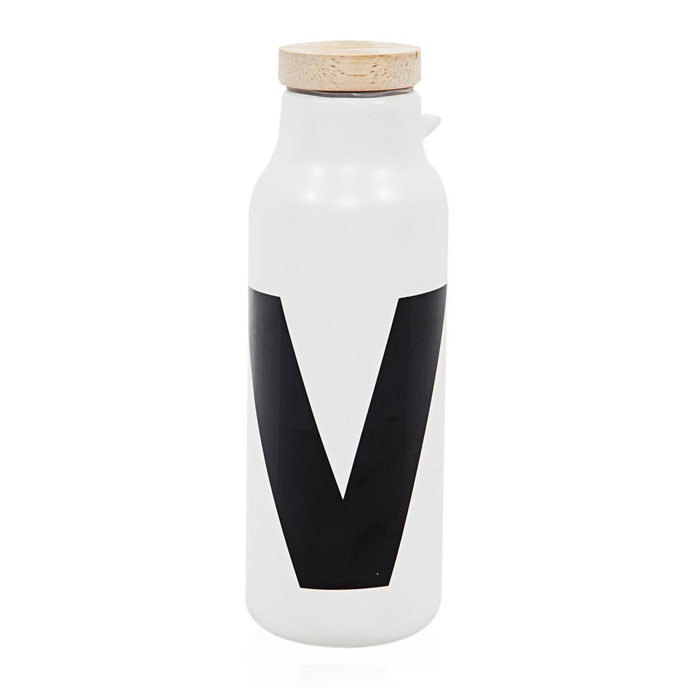 White Black Ceramic Letter Tea Container (A+D)