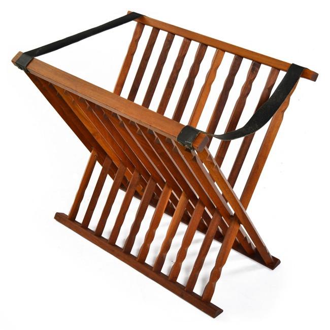 Wood Criss Cross Magazine Rack