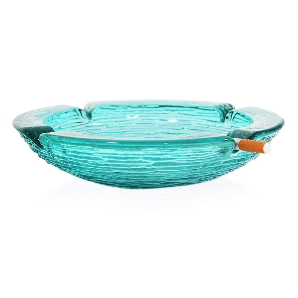 Turquoise Glass Ashtray