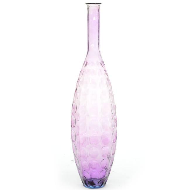 Purple / Pink Tall Teardrop Glass Vase