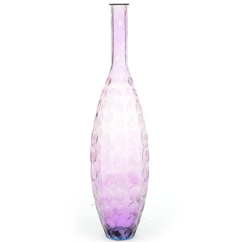 Purple / Pink Tall Teardrop Glass Vase