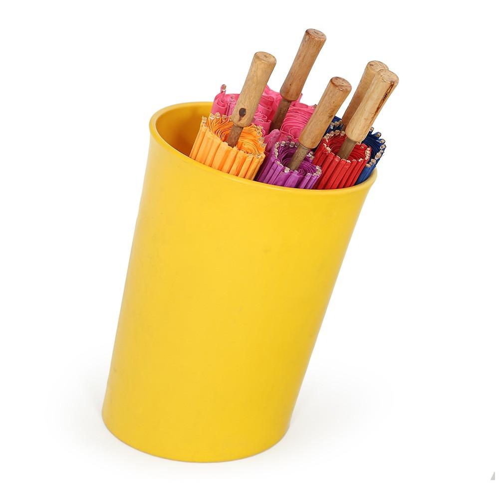 Yellow Umbrella Holder with 5 Parasols (A+D)