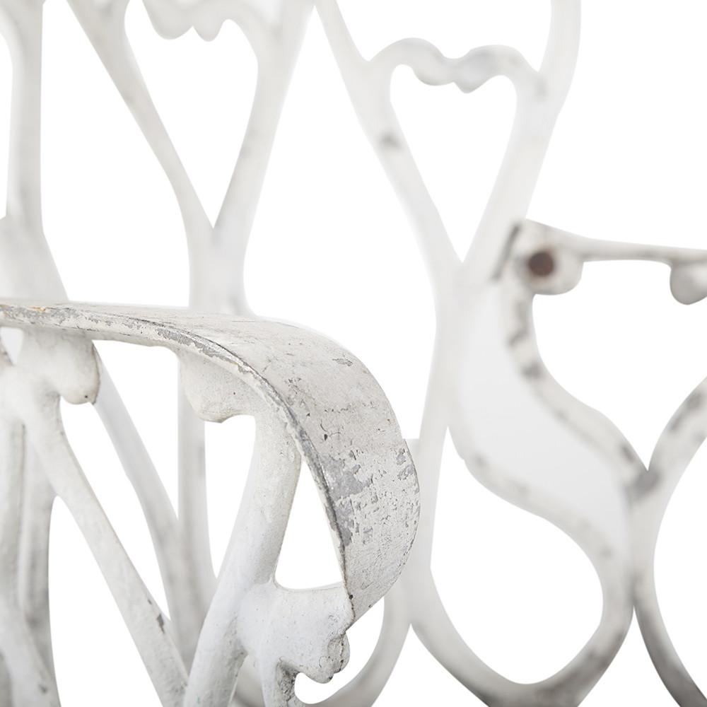 White Cast Iron Hearts Outdoor Chair