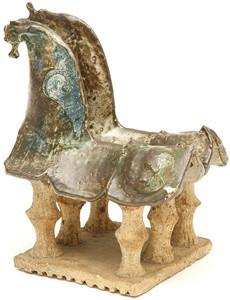 Beige Double Horse Sculpture