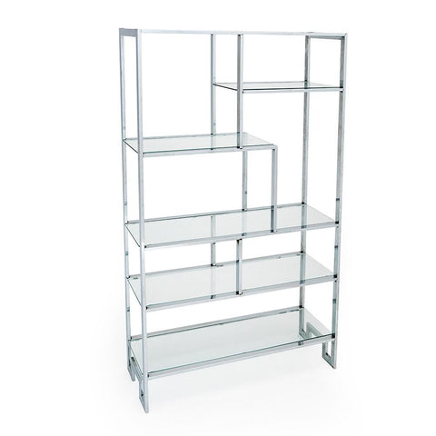 Markham Glass and Chrome Bookcase
