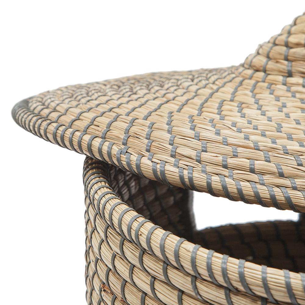 Grey Tall Woven Basket