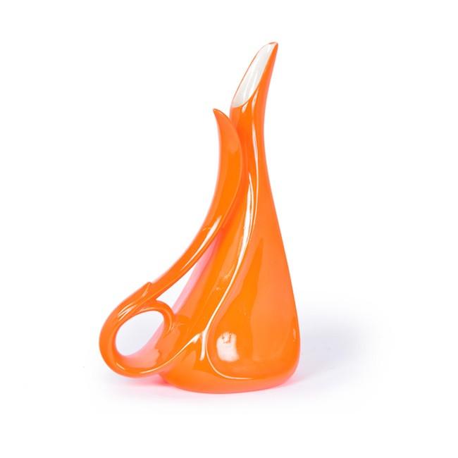 Orange Glass Art Nouveau Pitcher