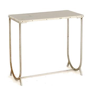 Silver & Black Metal End Table