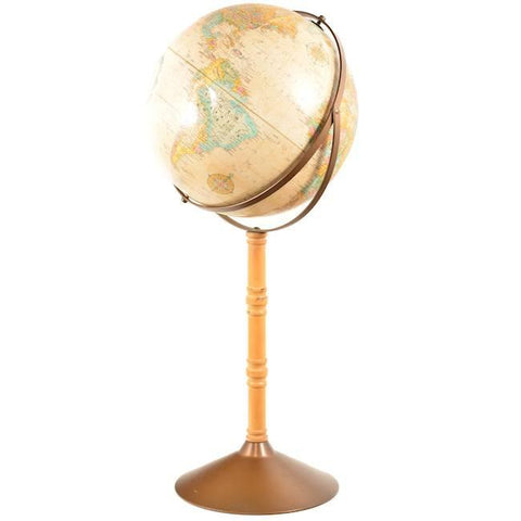 Tan Globe on Metal Floor Stand