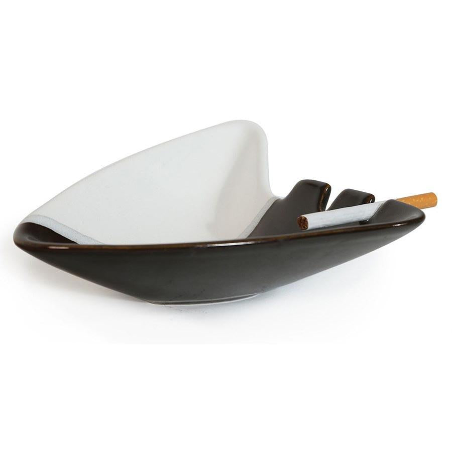 White and Black Triangle Ashtray