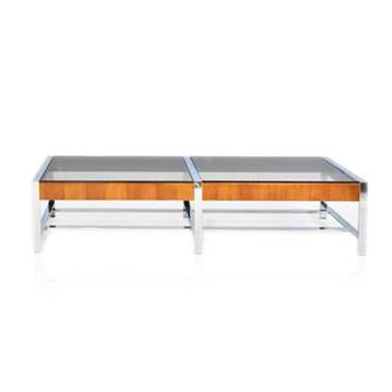 Smoke Glass and Chrome Coffee Table