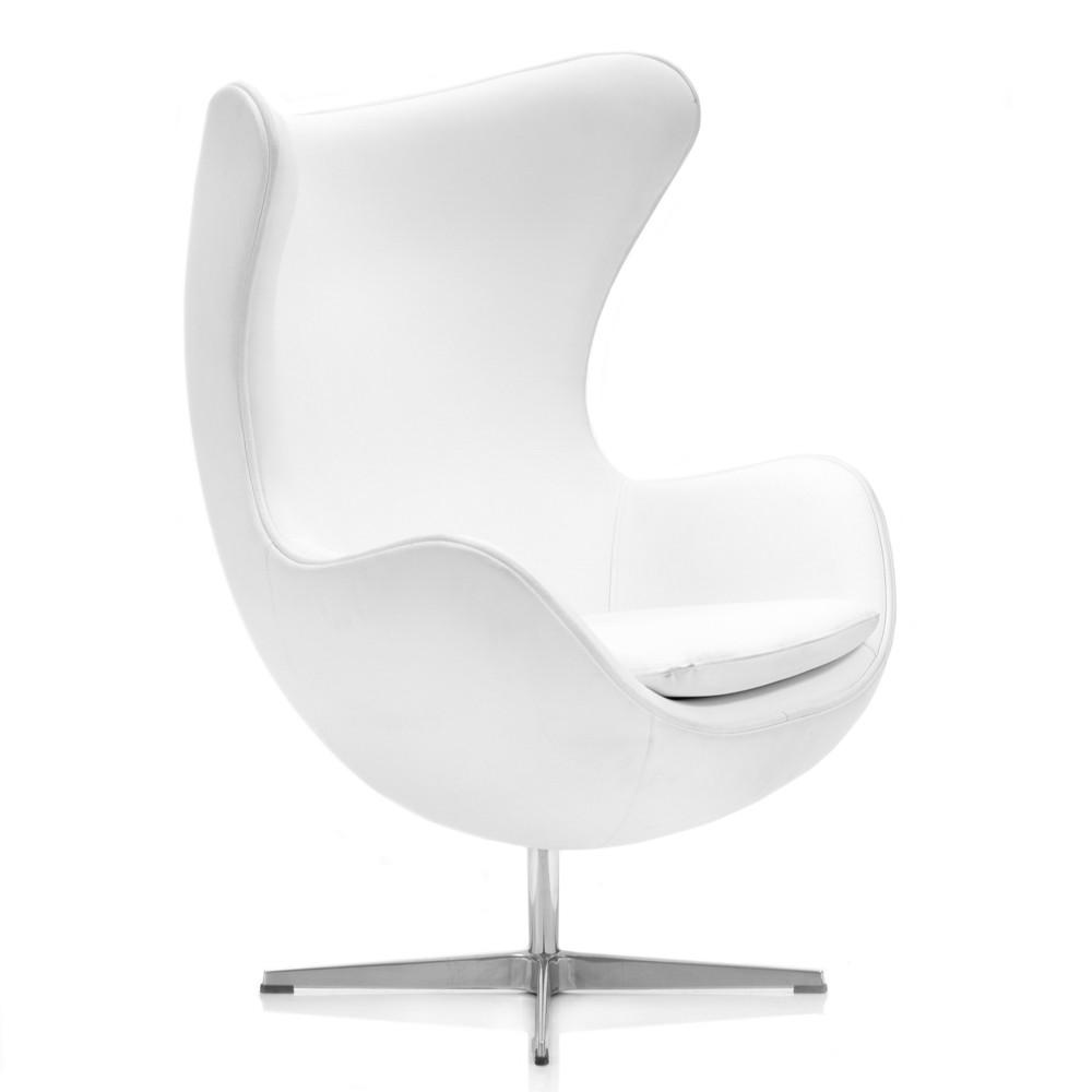White Leather Egg Chair