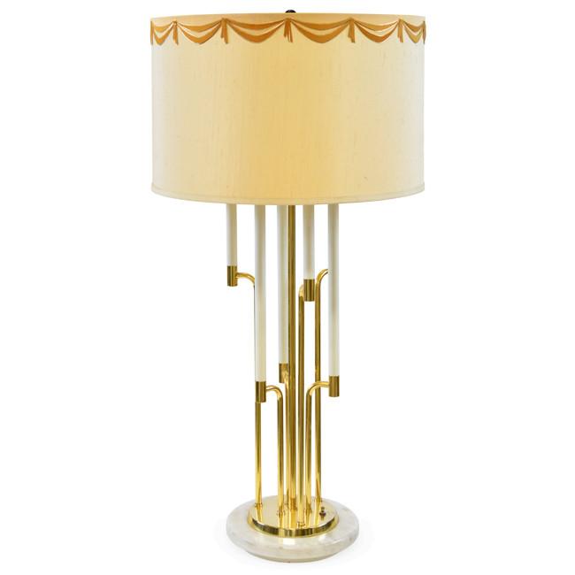 White and Gold Candle Table Lamp