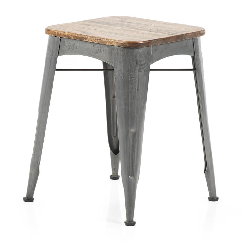 Metal and Wood Work Stool