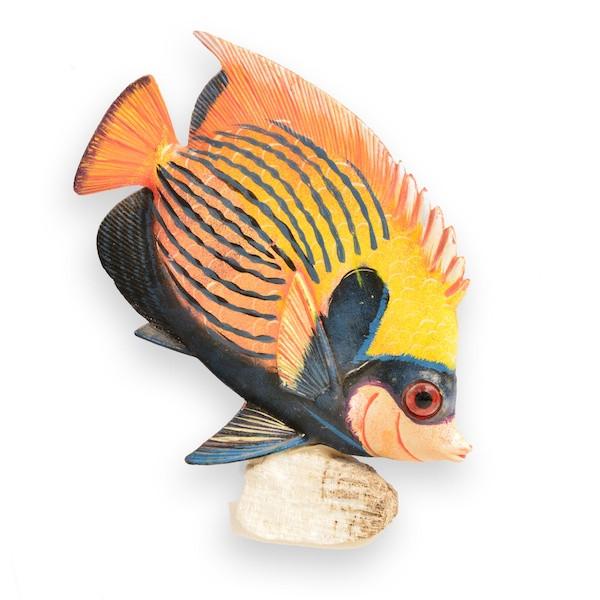Yellow Orange Tropical Fish Statue