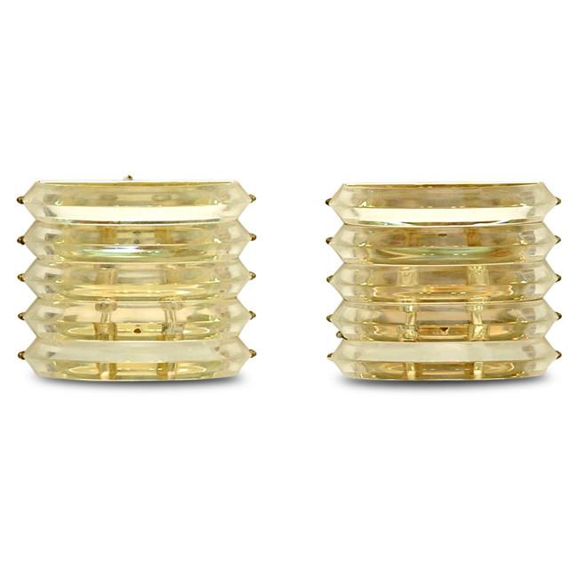 Brass and Lucite Stacked Sconce