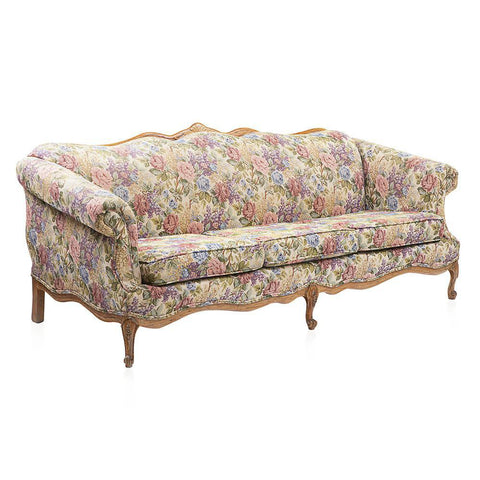 Pastel Floral Fabric Victorian Sofa