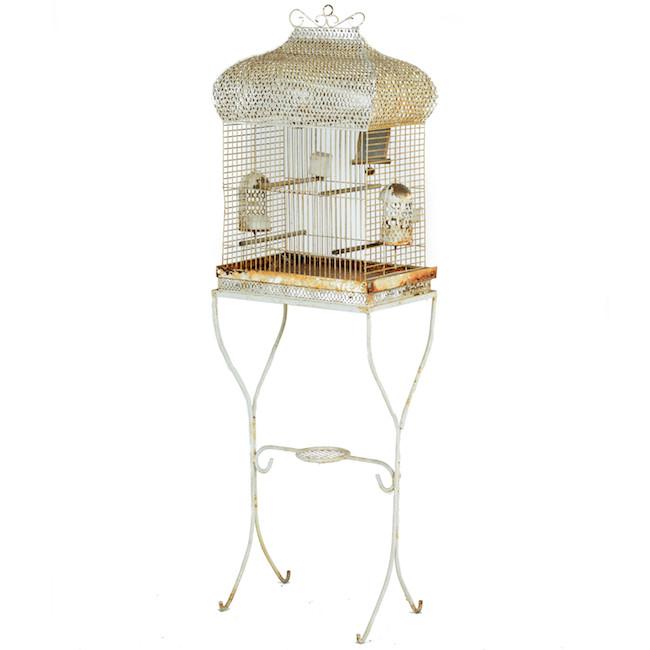 White Rustic Birdcage