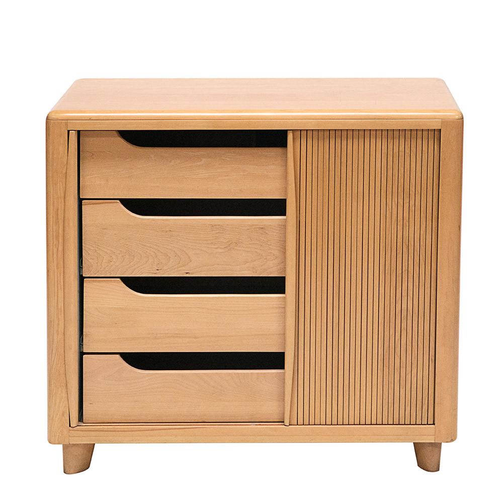 Light Wood Tambour Door Cabinet