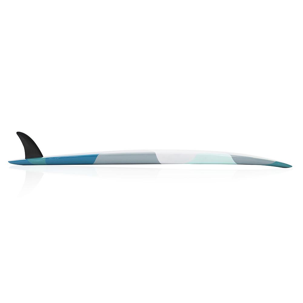 Blue White Grey Abstract Painted Surfboard