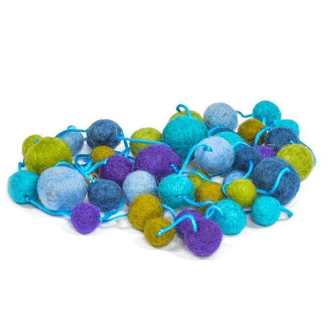 Blue Aqua Green Felt Ball String Art (A+D)