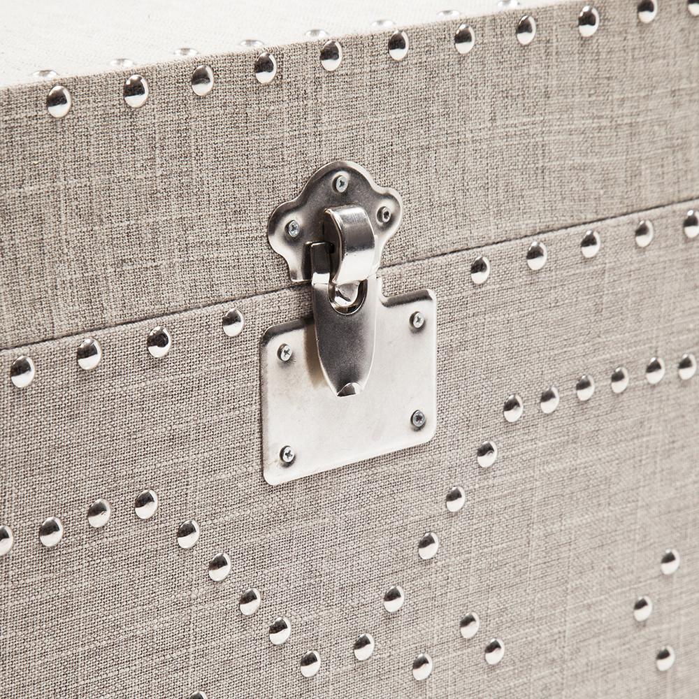 Grey Studded Blanket Chest