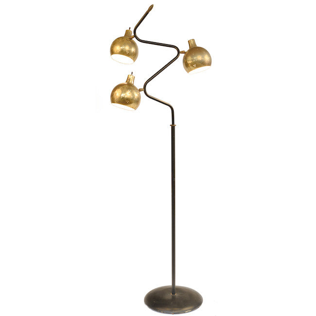 Brass Globe on Wavy Metal Floor Stand
