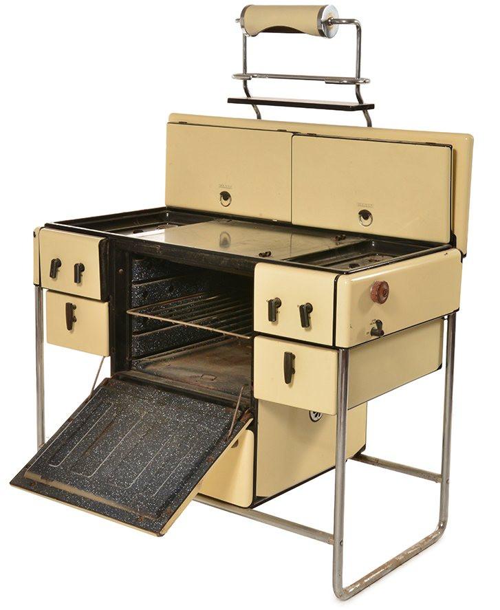 Pale Yellow / Tan Antique Stove