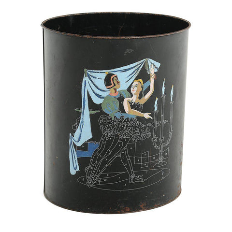 Black Trashcan with Dancers