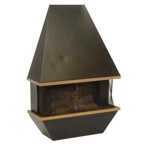 Black + Gold Detail Electric Fireplace