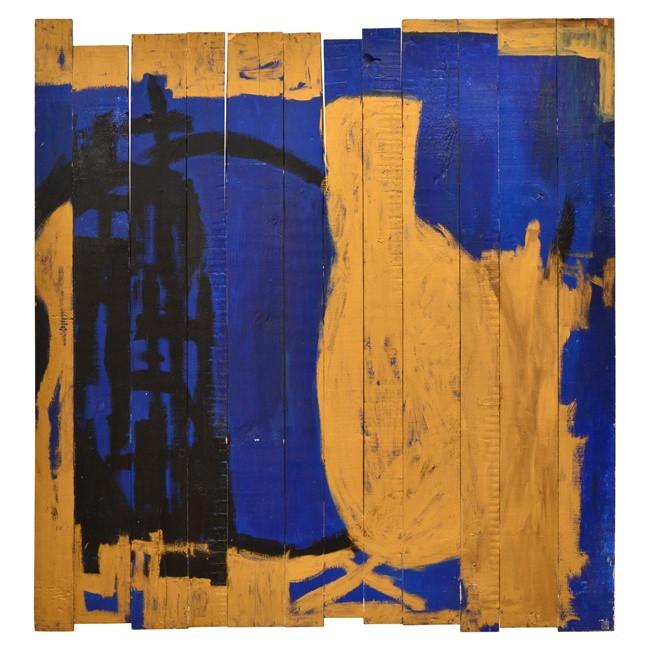 Abstract Blue-Mustard Jug Painting